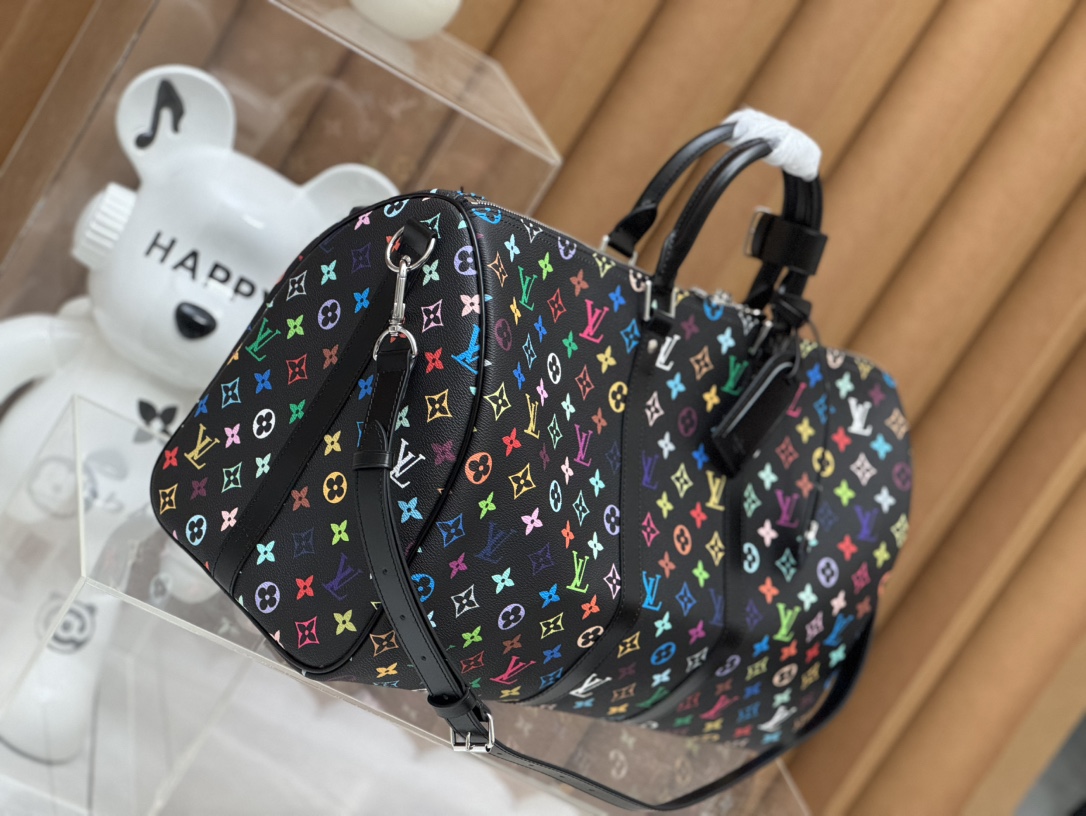 TOP Louis Vuitton LV Keepall Bandoulière 50 Handbag 50 x 29 x 23cm - Black