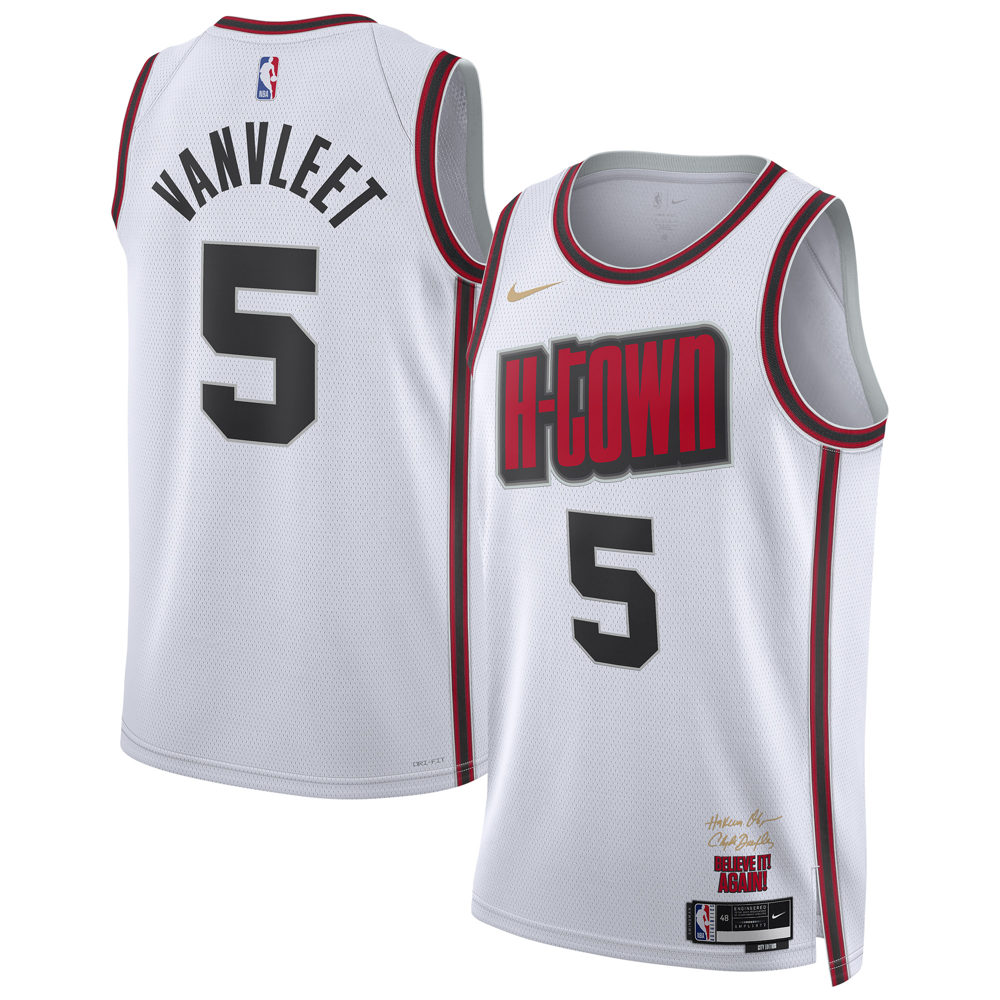 Unisex Houston Rockets Fred VanVleet White 2024/25 Swingman Jersey - City Edition