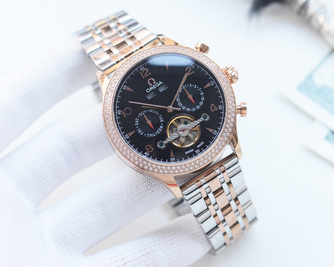 TOP OMEGA Men's Watch 316L Stainless Steel Strap Watch 42mm - 6 Colors