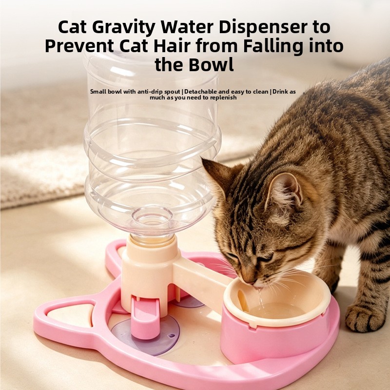 Automatic water dispenser for cats, suitable for small dogs, no electricity required, portable pet bowl - PawPro UK