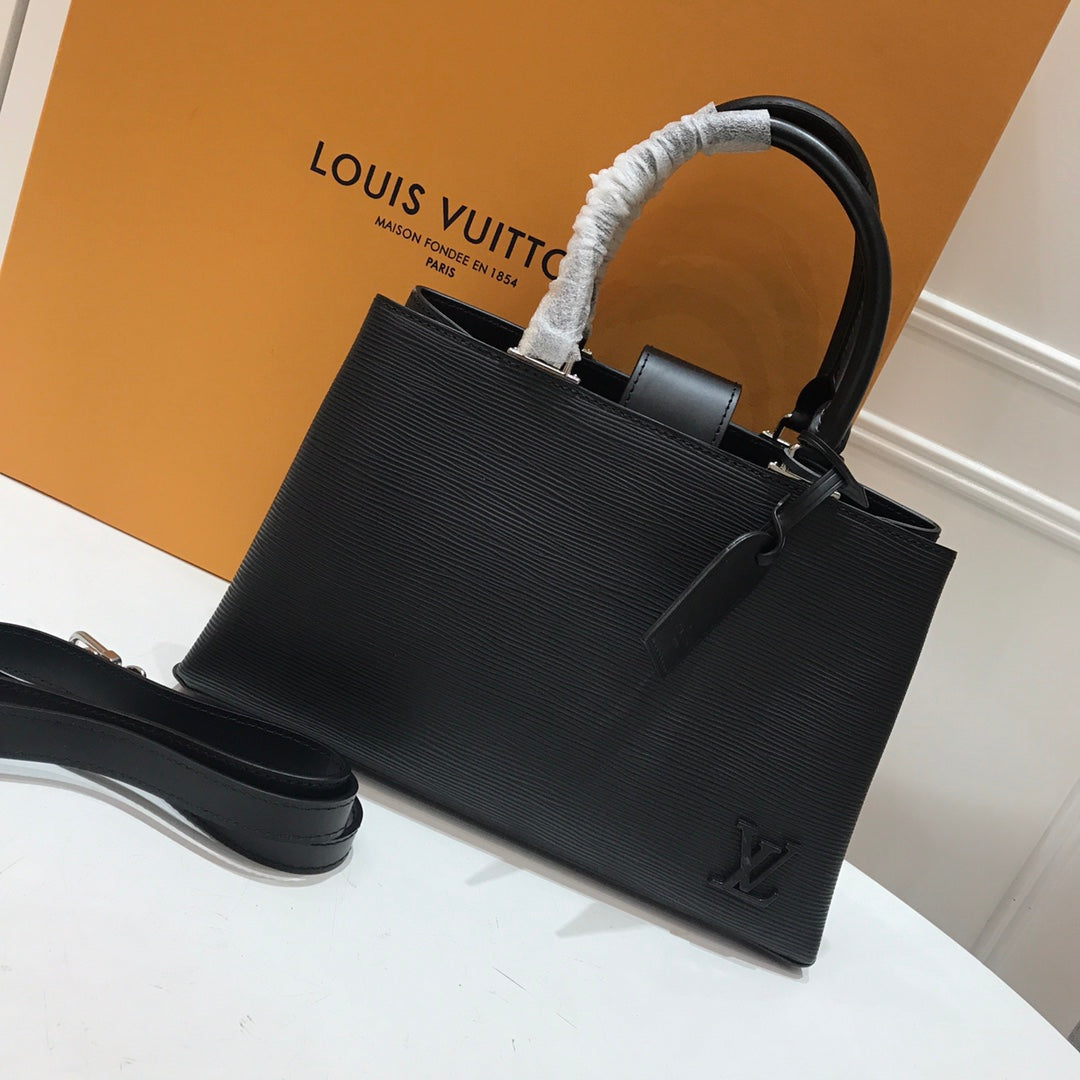 TOP Louis Vuitton LV L*V Epi Kleber PM Bag 19cm x 30cm x 10.5cm- Black