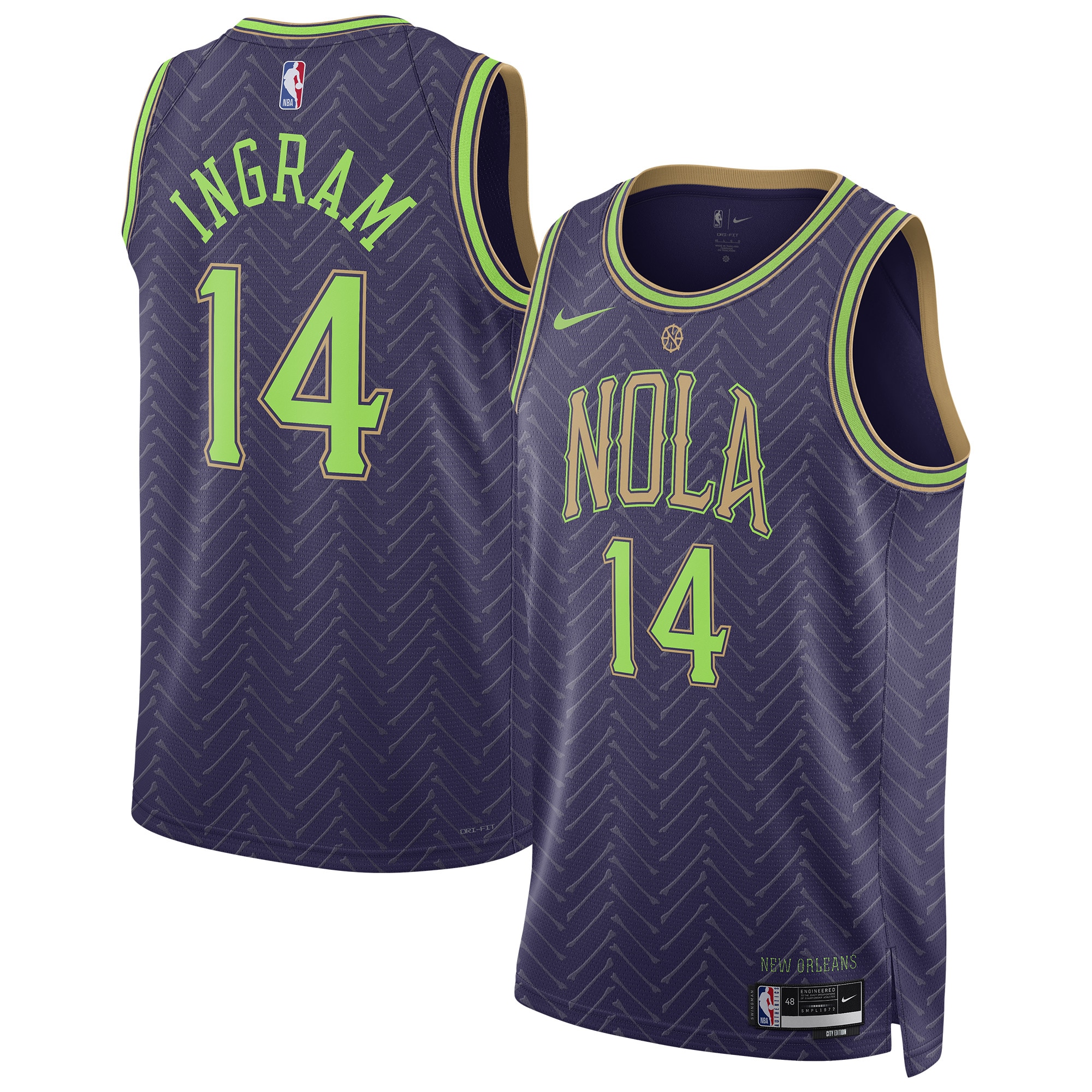 Unisex New Orleans Pelicans Brandon Ingram Purple 2024/25 Swingman Jersey - City Edition