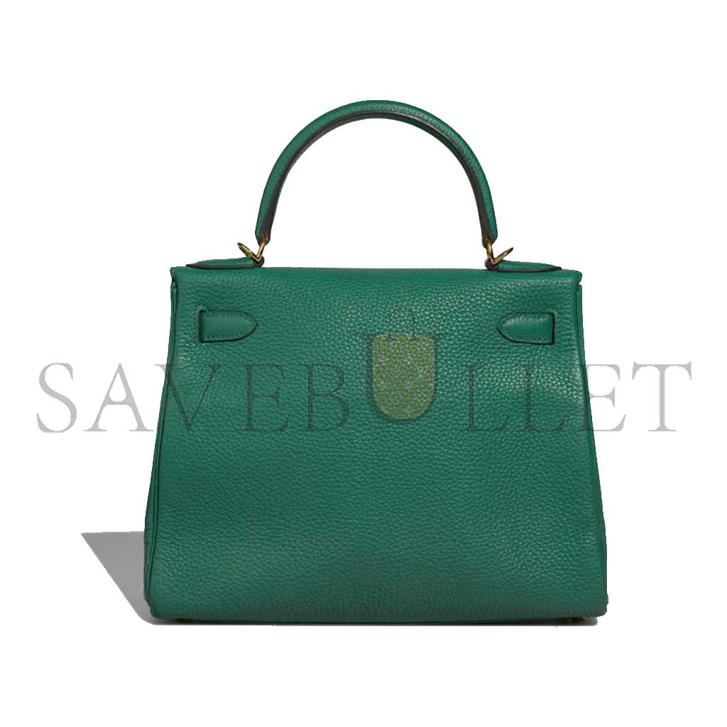 HERMÈS KELLY 25 MALACHITE GREEN GOLD BUCKLE (25*17*7cm)