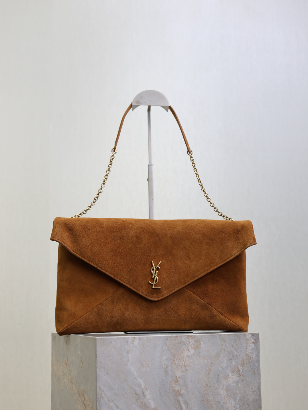 TOP Yves Saint Laurent YSL Cassandra Bag Suede Leather 35x22x3cmcm - Brown