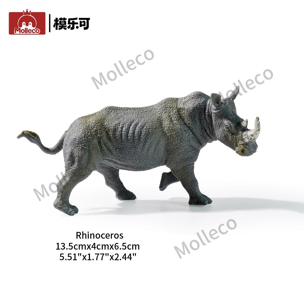 Molleco Animal Figure Toys for Kids and Children Rhinoceros CP037-4