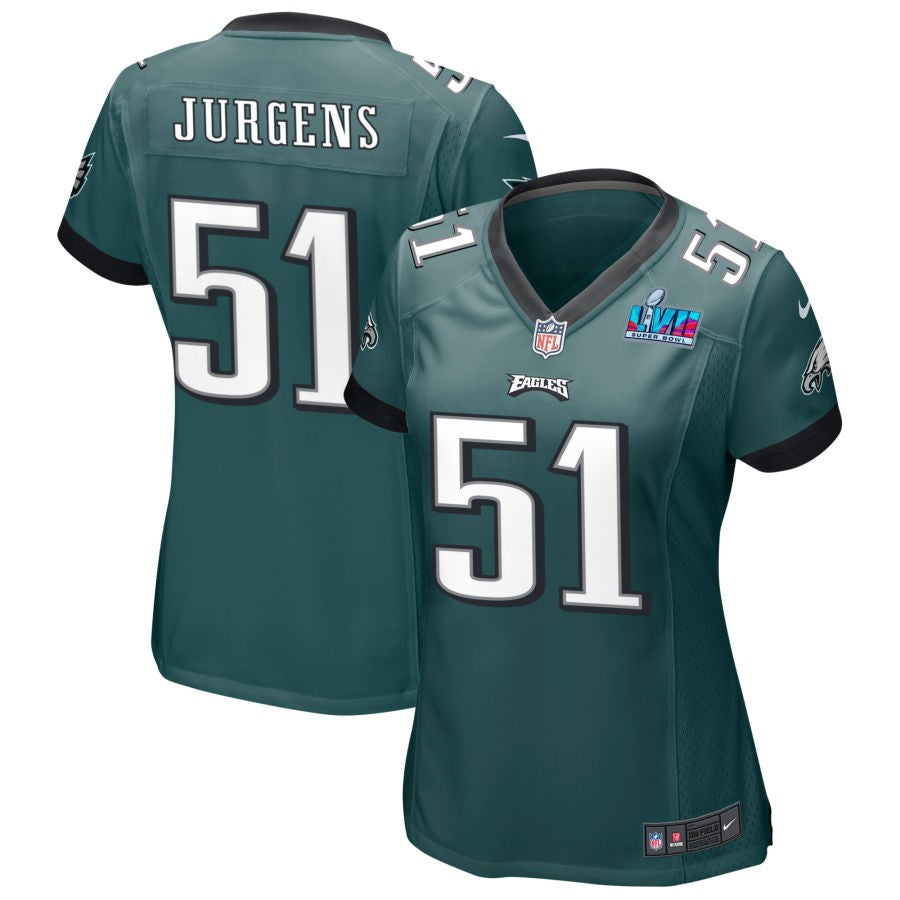 Cam Jurgens Philadelphia Eagles  Women's Super Bowl LVII Game Jersey - Midnight Green