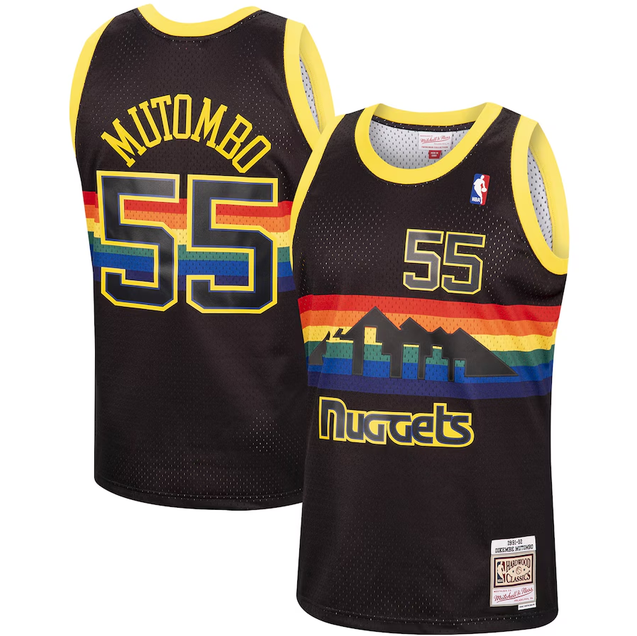 Denver Nuggets Dikembe Mutombo in Nuggets in BLACK #55