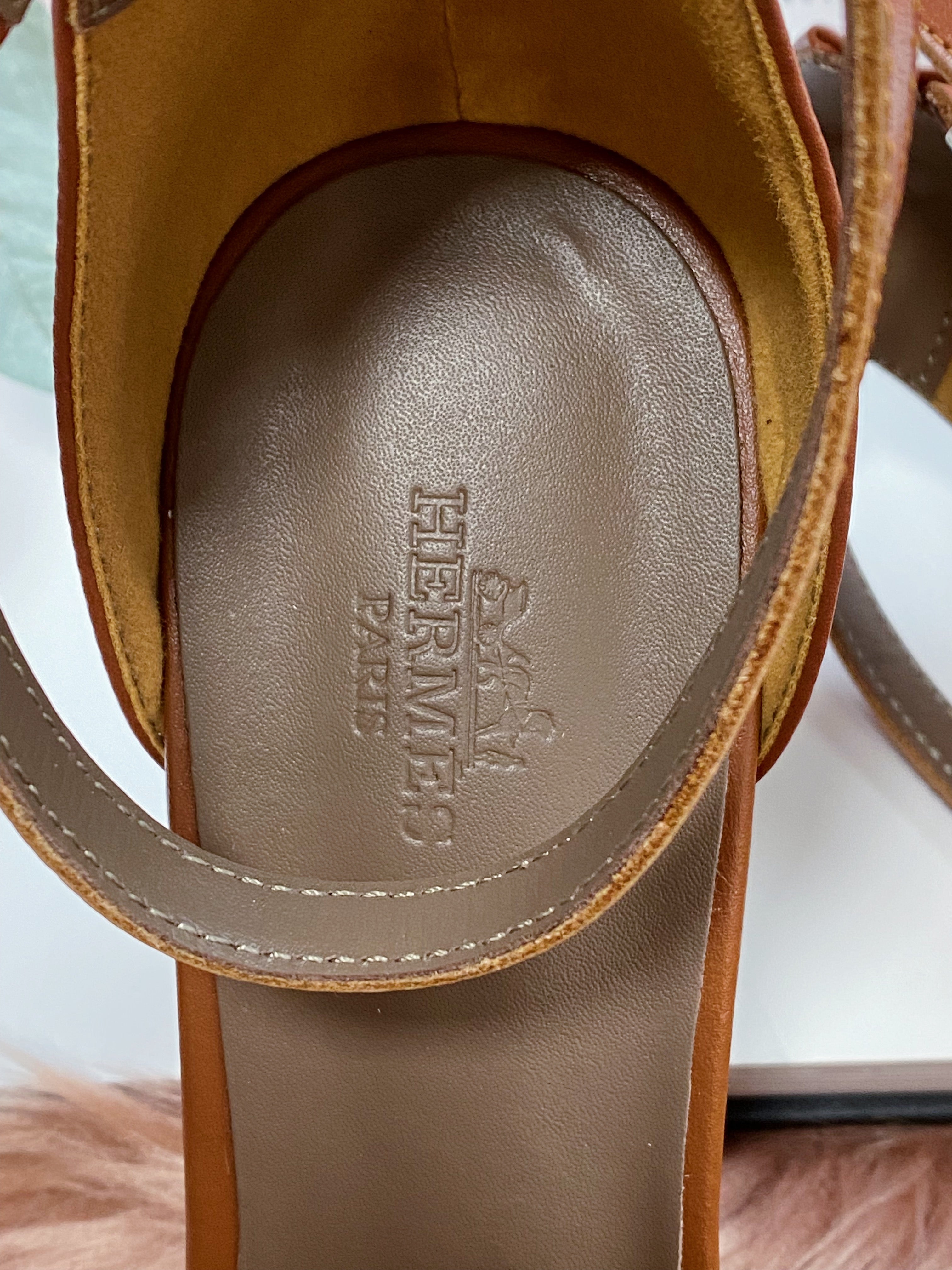 TOP HERMES Wedges Sandals Smooth Leather - Brown