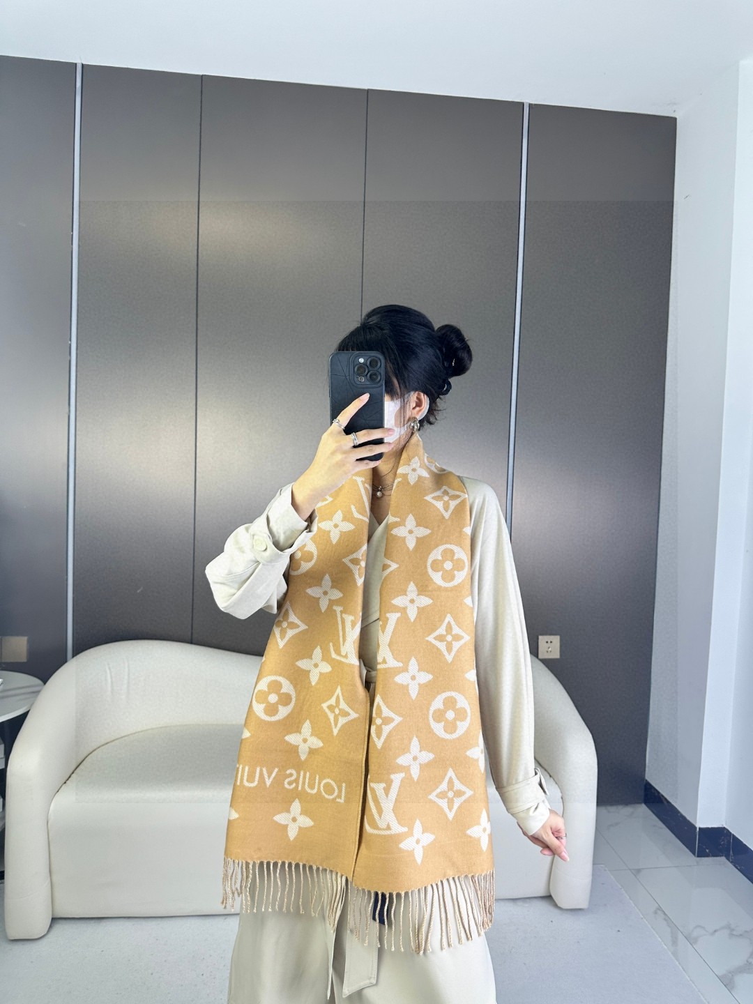 TOP Louis Vuitton LV Monogram Cashmere Scarf 34*180cm - 4 Colors
