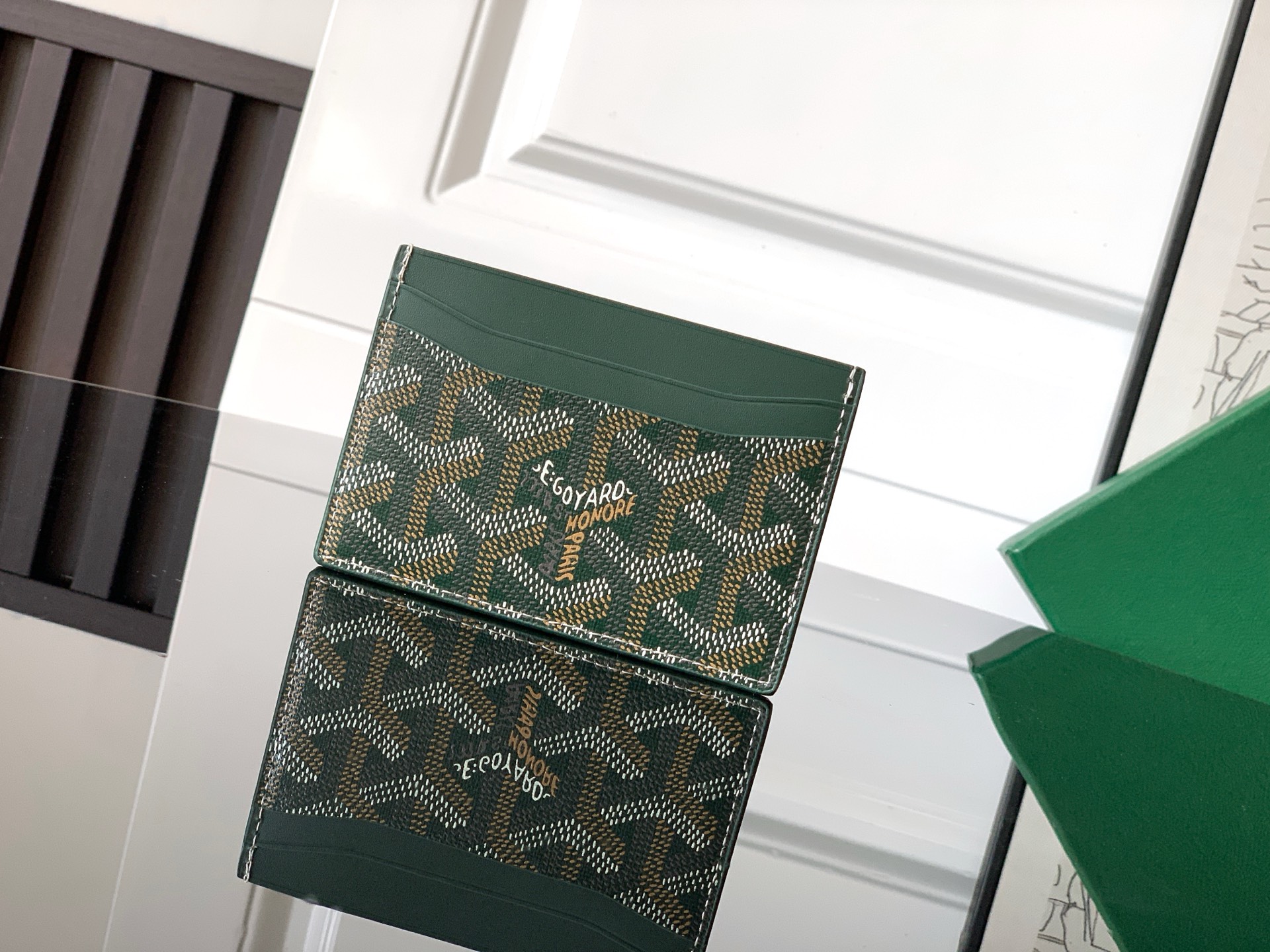 TOP Goyard SAINT-SULPICE Card Holder 10.5 cm x 0.2 cm x 7 cm- Green