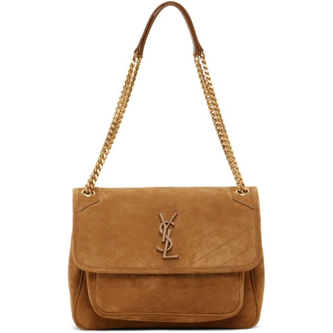 Saint Laurent ySl Tan Suede Medium Niki Shoulder Bag（10A Mirror Version）