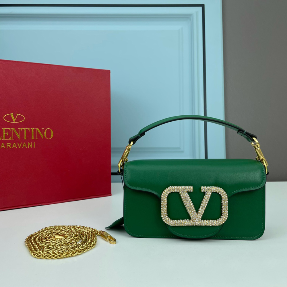 VALENTINO GARAVANI LOCÒ MICRO BAG WITH CHAIN AND JEWEL LOGO  (Replica)
