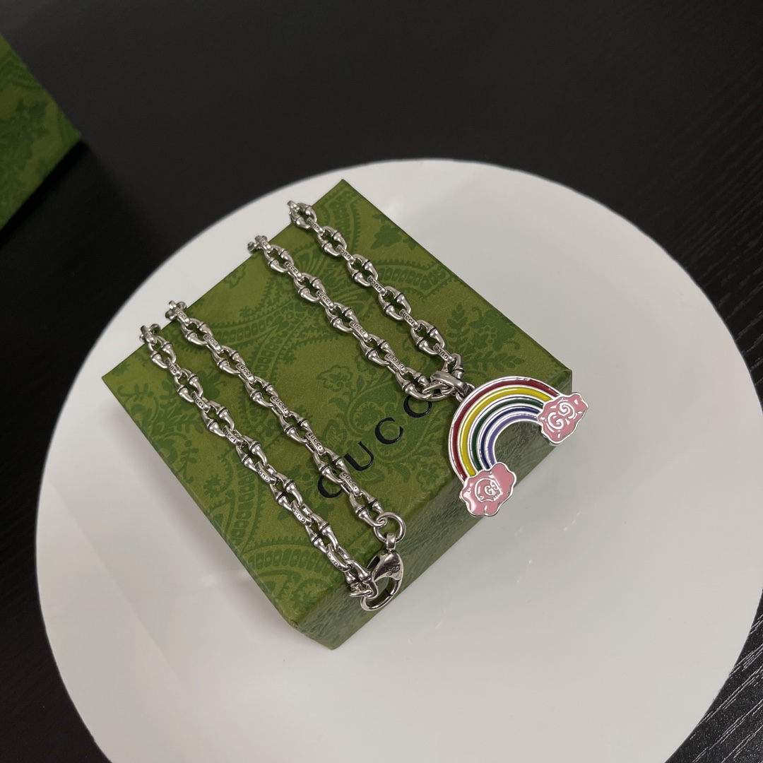 TOP GUCCI Rainbow Necklace - Silver