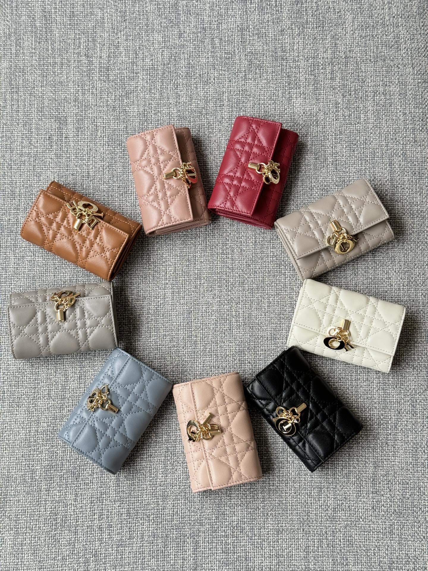 TOP Christian Dior Glycine Wallet 11x7.5x2.5cm - 9 Colors