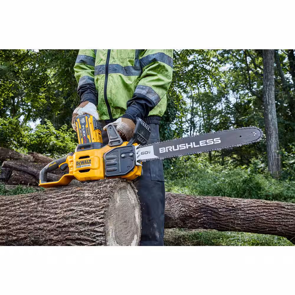 60V MAX 20in. Brushless Battery Powered Chainsaw Kit, (1) FLEXVOLT 5Ah Battery, Charger & 20in. Chain (68 Link)