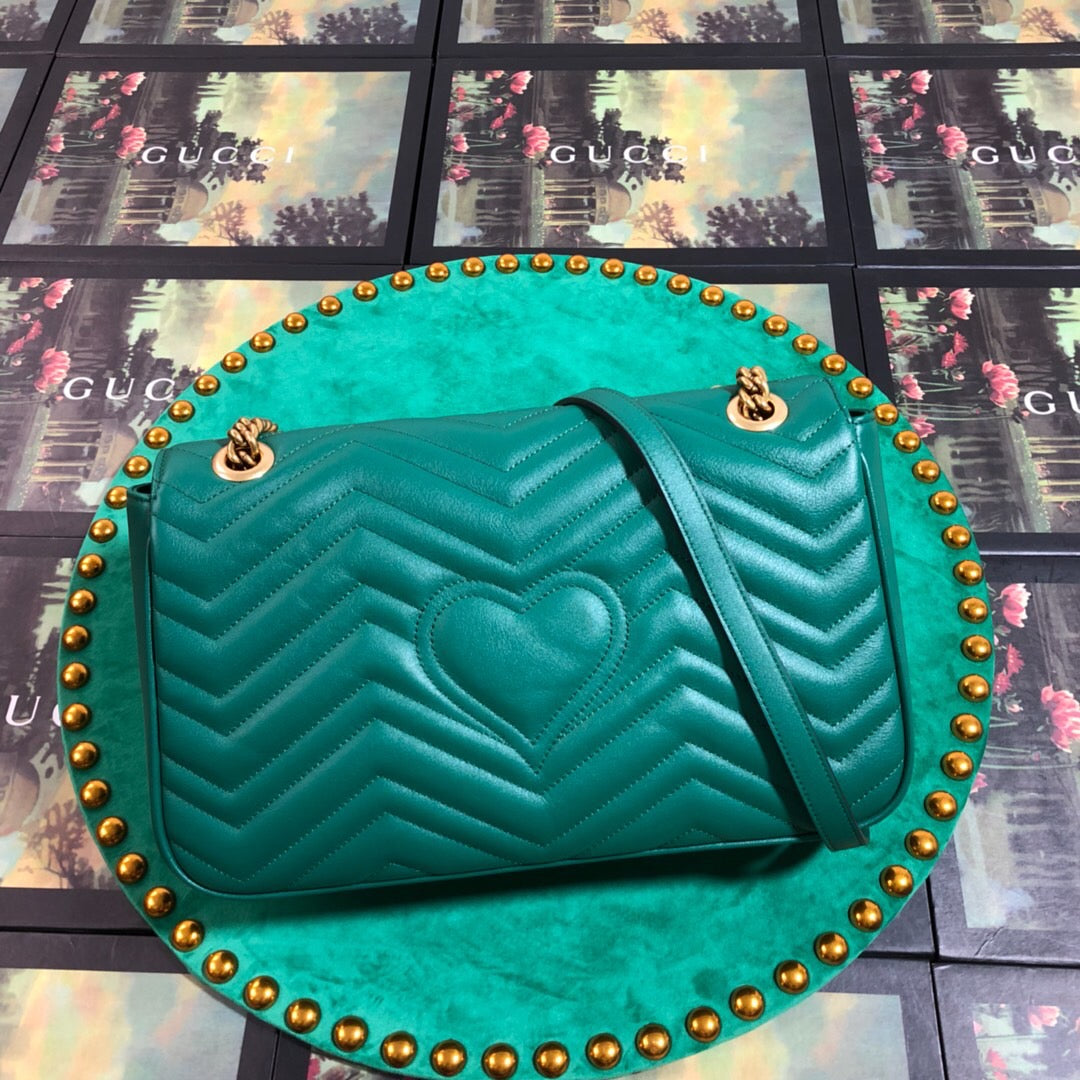 TOP GUCCI G*G Marmont Bag Medium 31cm- Green
