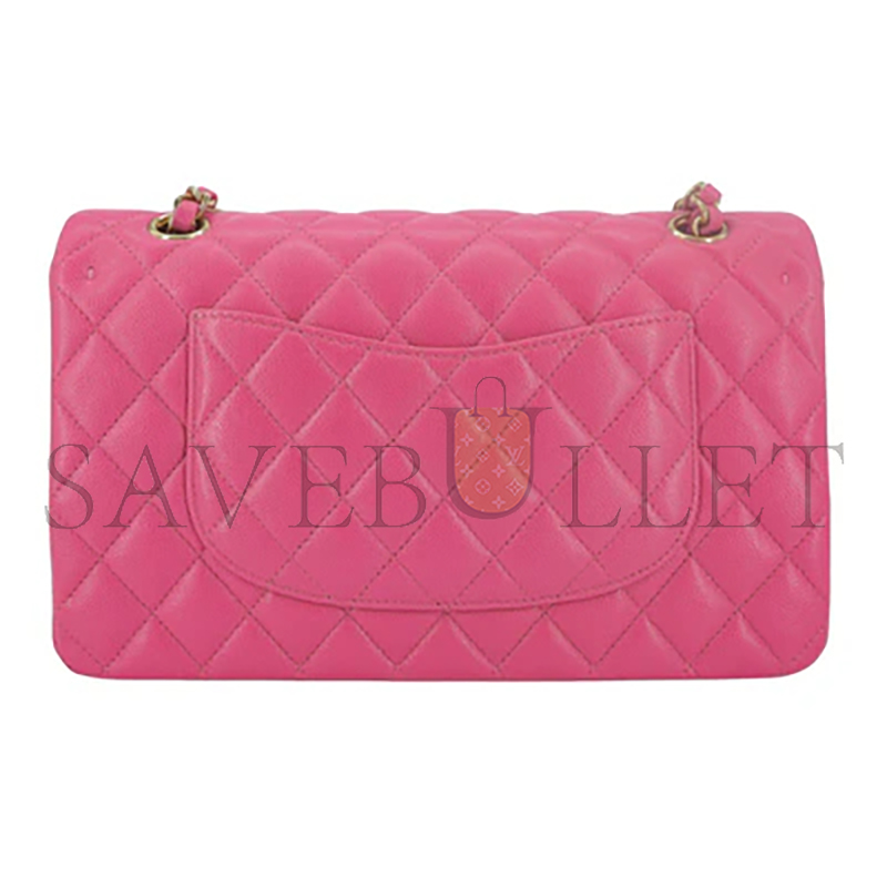 CHANEL MASTER 19C BARBIE PINK CAVIAR MEDIUM CLASSIC DOUBLE FLAP BAG 5413281 (25.5*16*7.5cm)