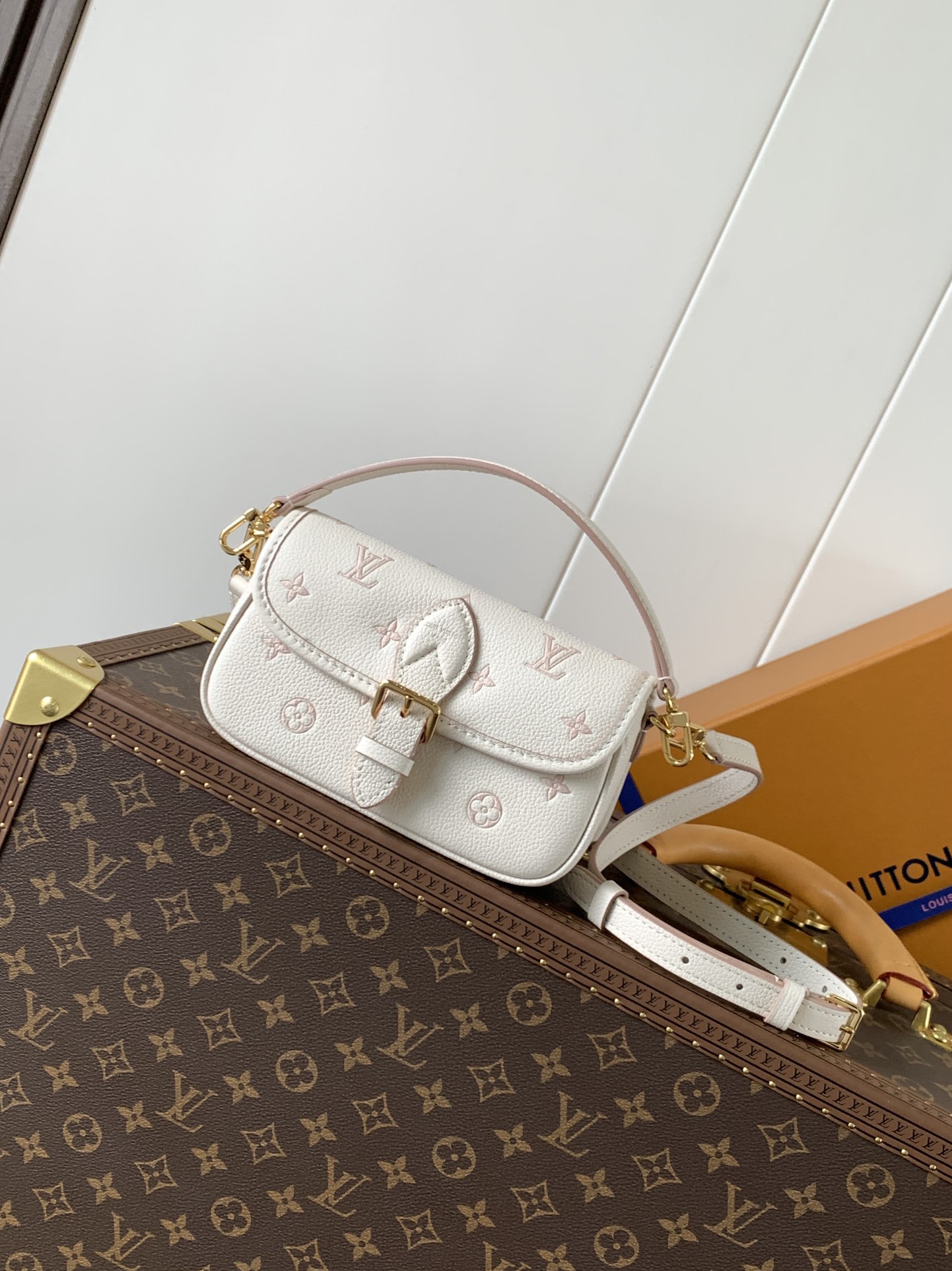TOP Louis Vuitton LV Nano Diane Handbag 19 x 10.5 x 6 cm - White