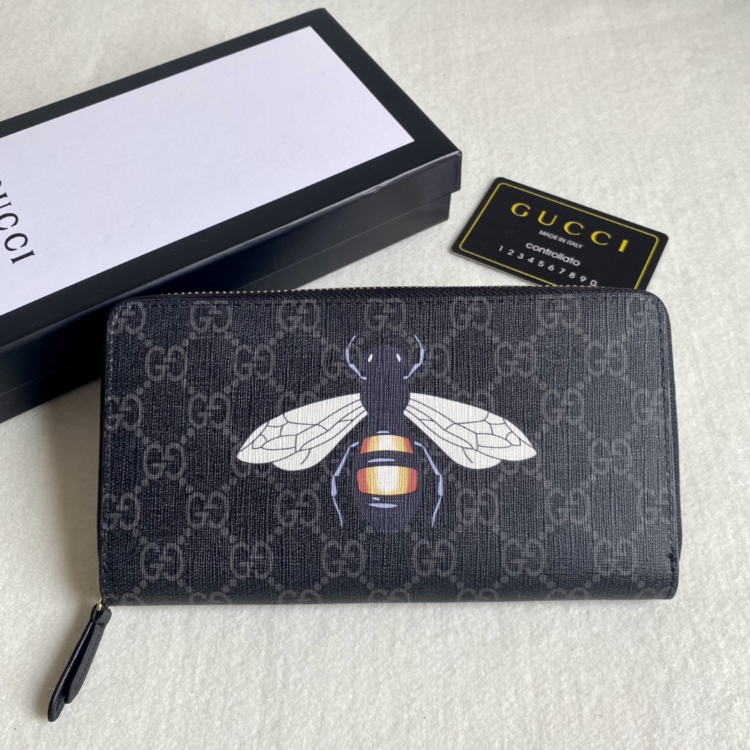 Gucci Unisex GG Supreme Printed Long Zipper Wallet（Replica）