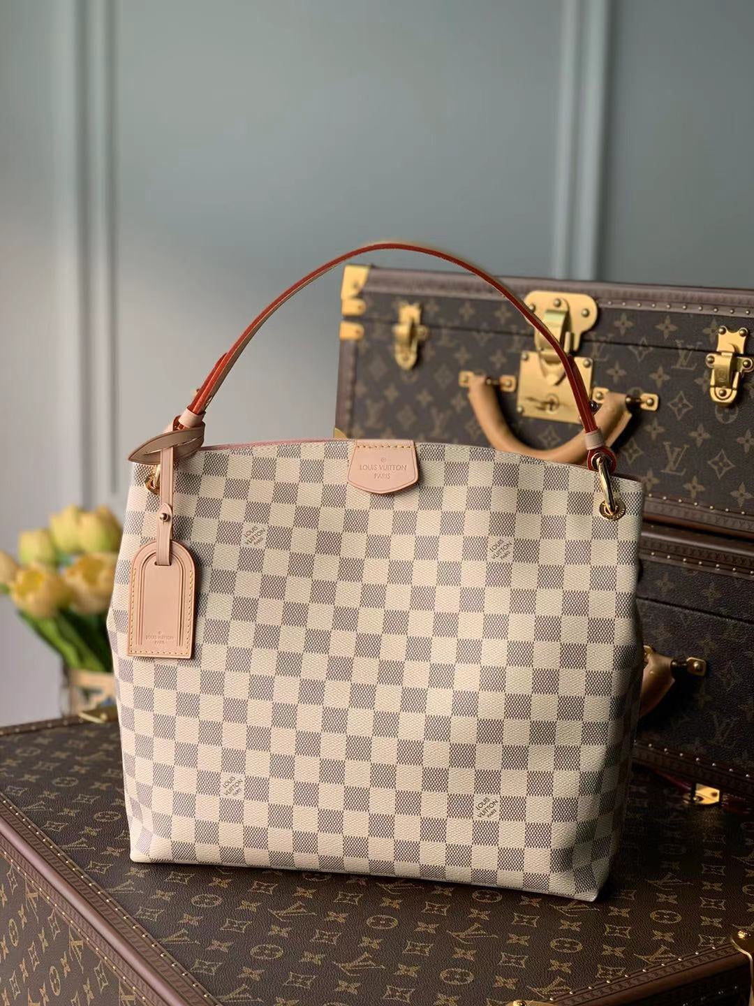 TOP Louis Vuitton LV Graceful Bag 2 Sizes - Damier Azur