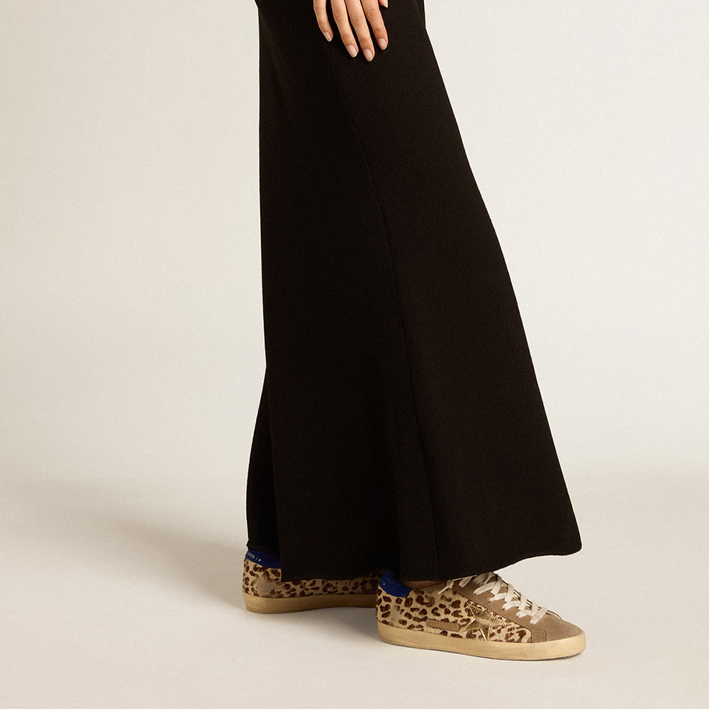 Golden Goose Super-Star LTD in pony skin with gold star and suede heel tab(Replica)