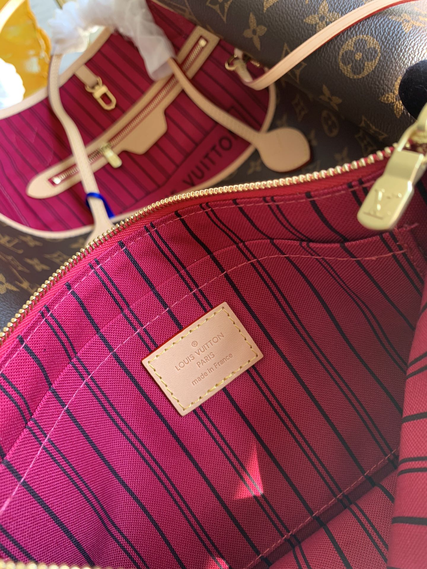 TOP Louis Vuitton LV  Neverfull Monogram GM Bag 39x33x20cm- Fuchsia