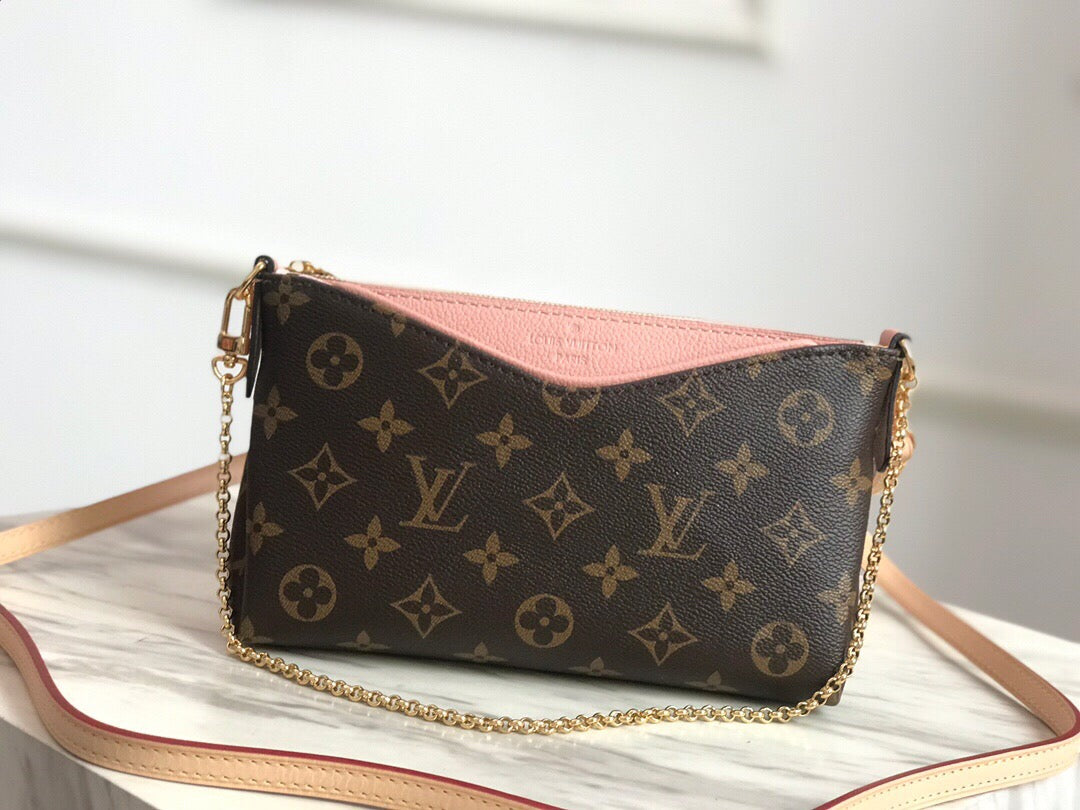 TOP Louis Vuitton LV  Palas Clutch 21.5 x 12.5 x 5 cm- Pink