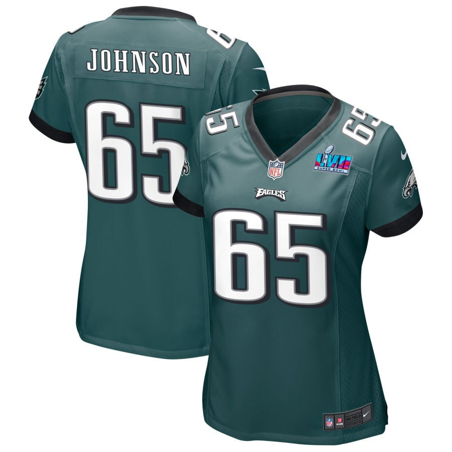 Lane Johnson Philadelphia Eagles  Women's Super Bowl LVII Game Jersey - Midnight Green