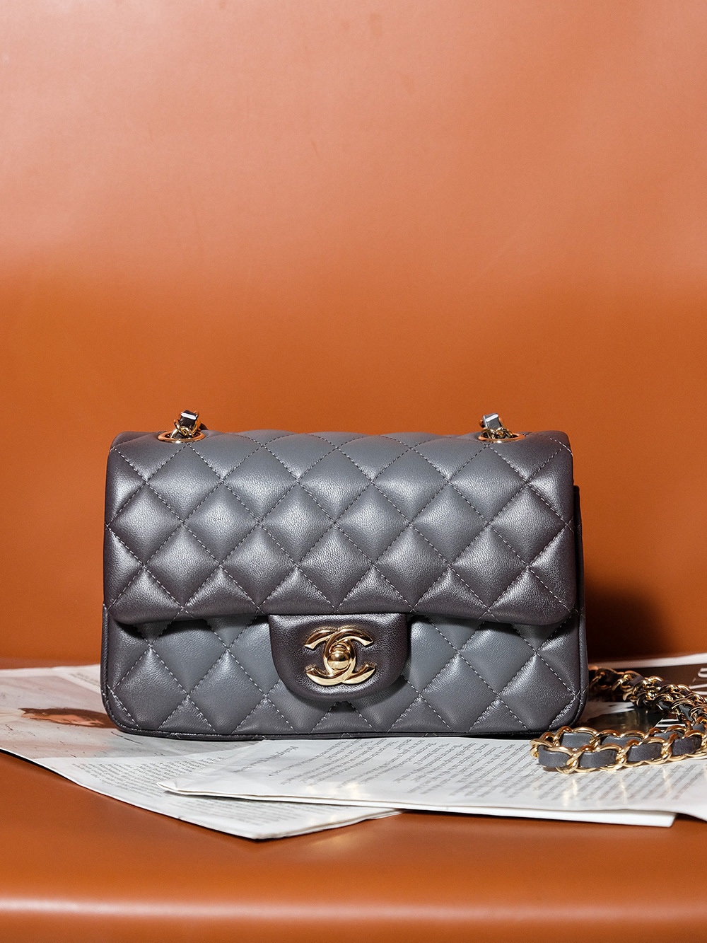 TOP CHANEL Lambskin Flap Bag Gradient 20cm/25.5cm - 4 Color
