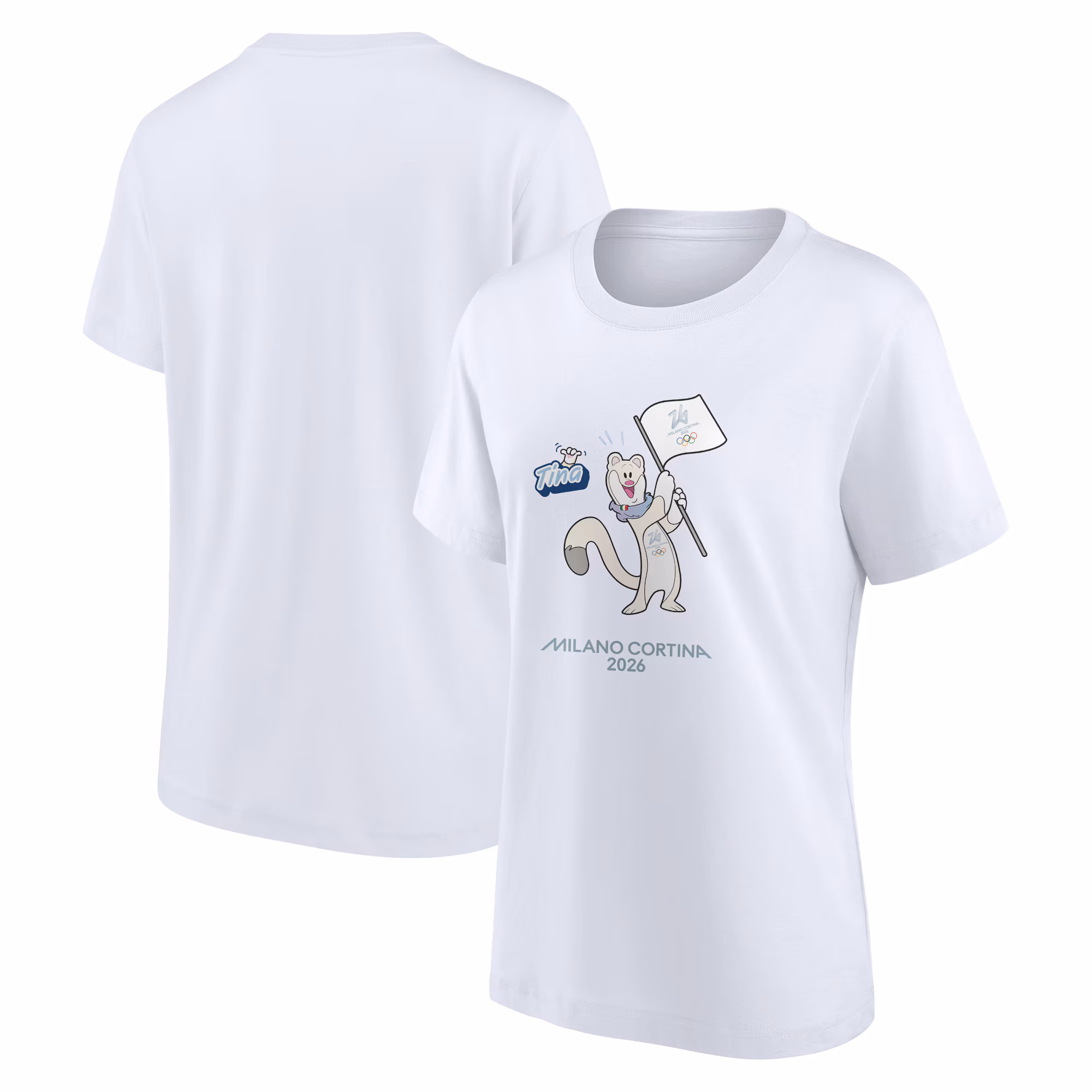 Milano Cortina 2026 Olympics Mascotte Graphic T-Shirt - White - Womens