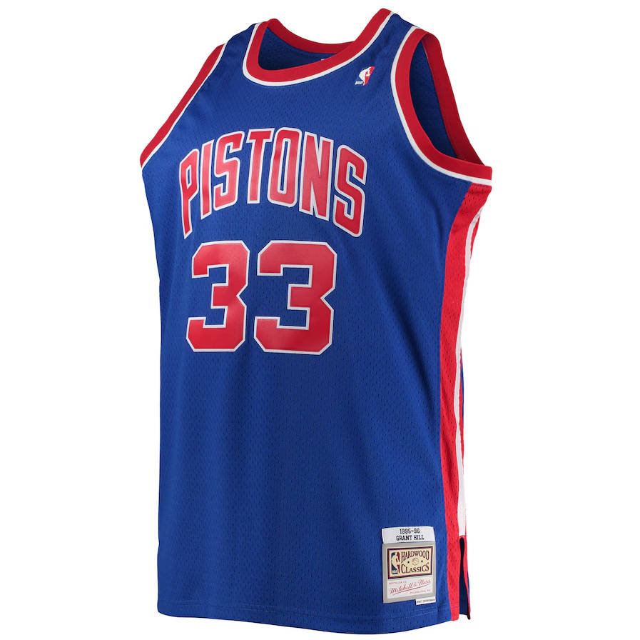 Detroit Pistons Grant Hill Mitchell & Ness Blue 1995/96 Big & Tall Hardwood Classics Swingman Jersey