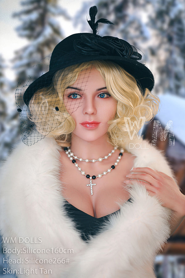 160cm/5ft3 D-cup Blond Hair Silicone Sex Doll – #266