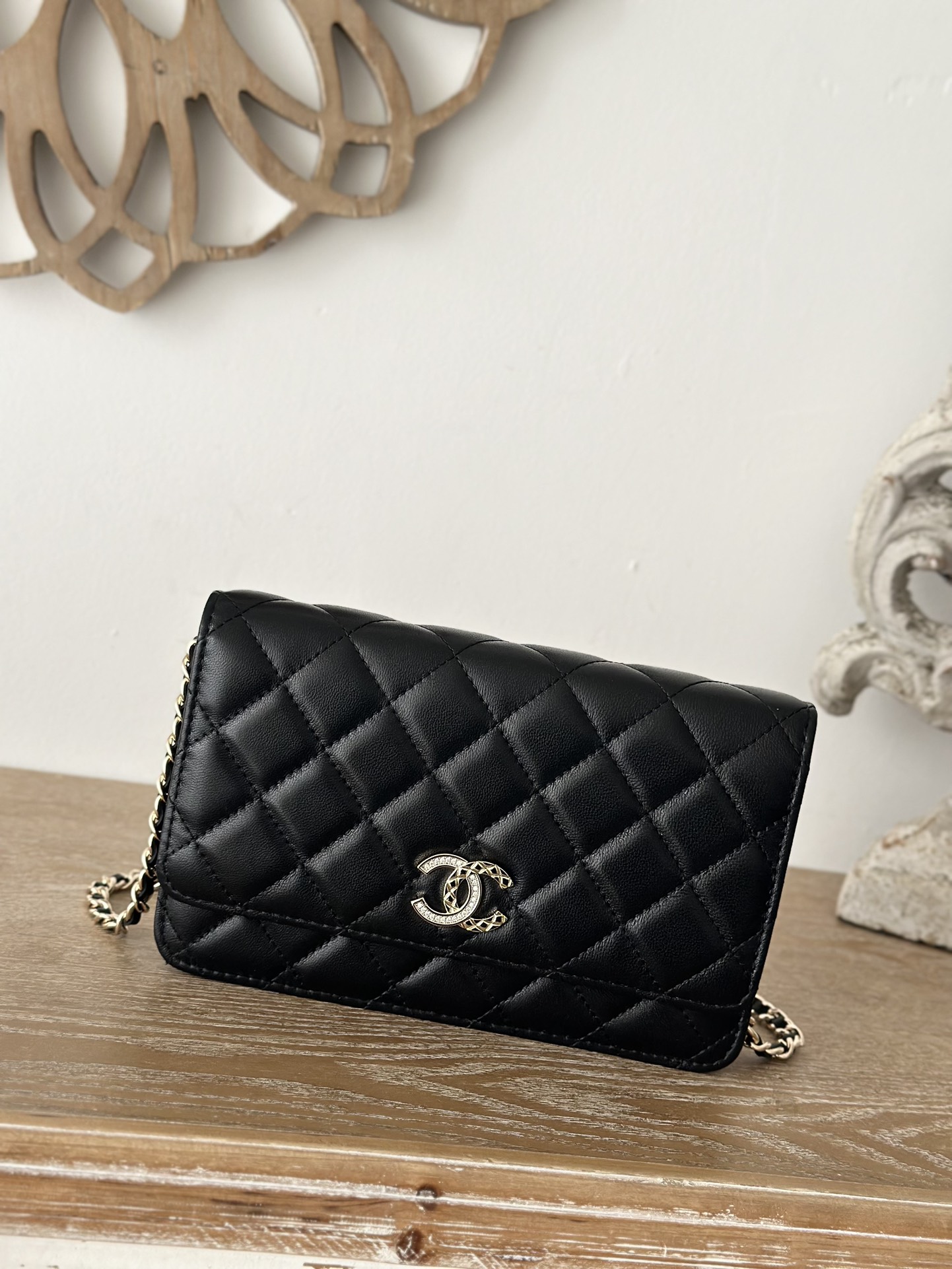 TOP CHANEL WOC Lambskin Bag 19 cm - Black