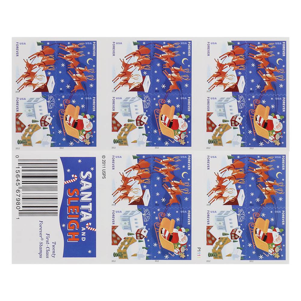 2013 First-Class Forever Stamp - Contemporary Christmas: Gingerbread House with Red Roof and Door 