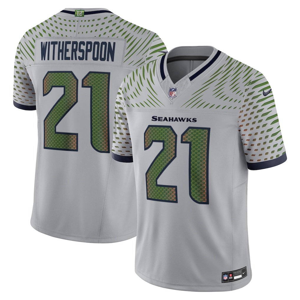 Men's Devon Witherspoon Wolf Gray Seattle Seahawks 2025 Rivalries Collection Limited Jersey