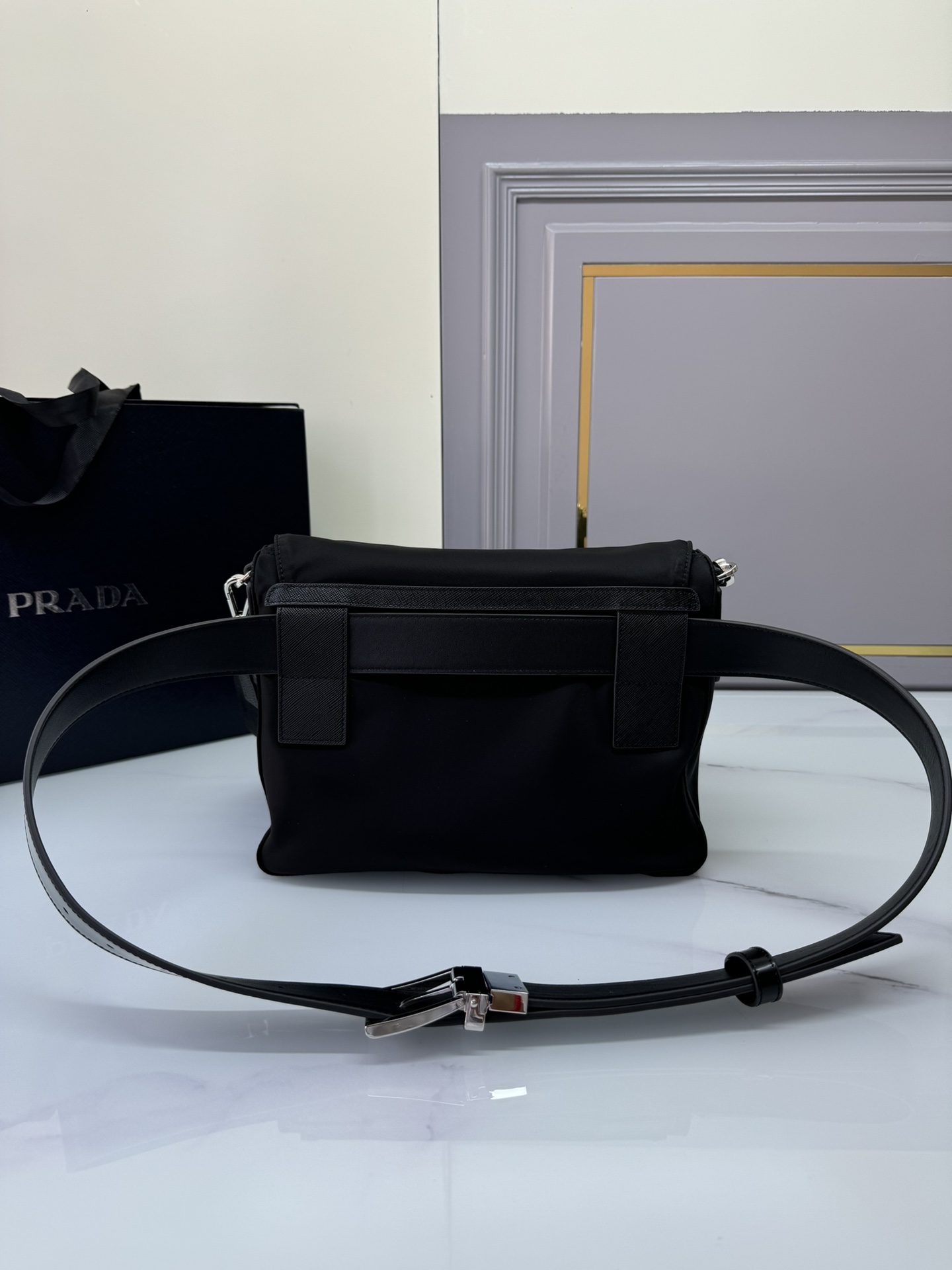 TOP PRADA Shoulder Bag Nylon 27x20.5x12cm - Black