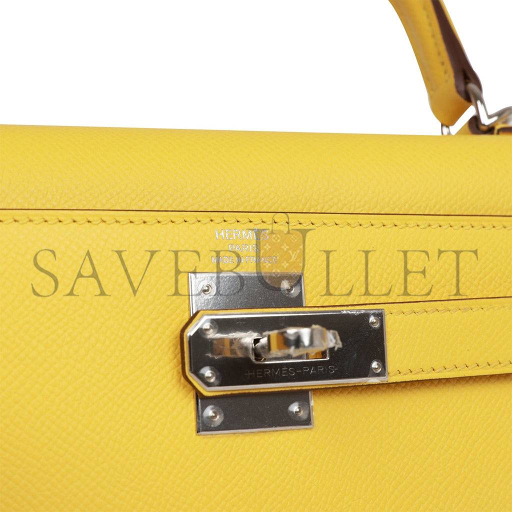 HERMES KELLY 28 JAUNE DE NAPLES EPSOM PALLADIUM HARDWARE (28*22*10cm)