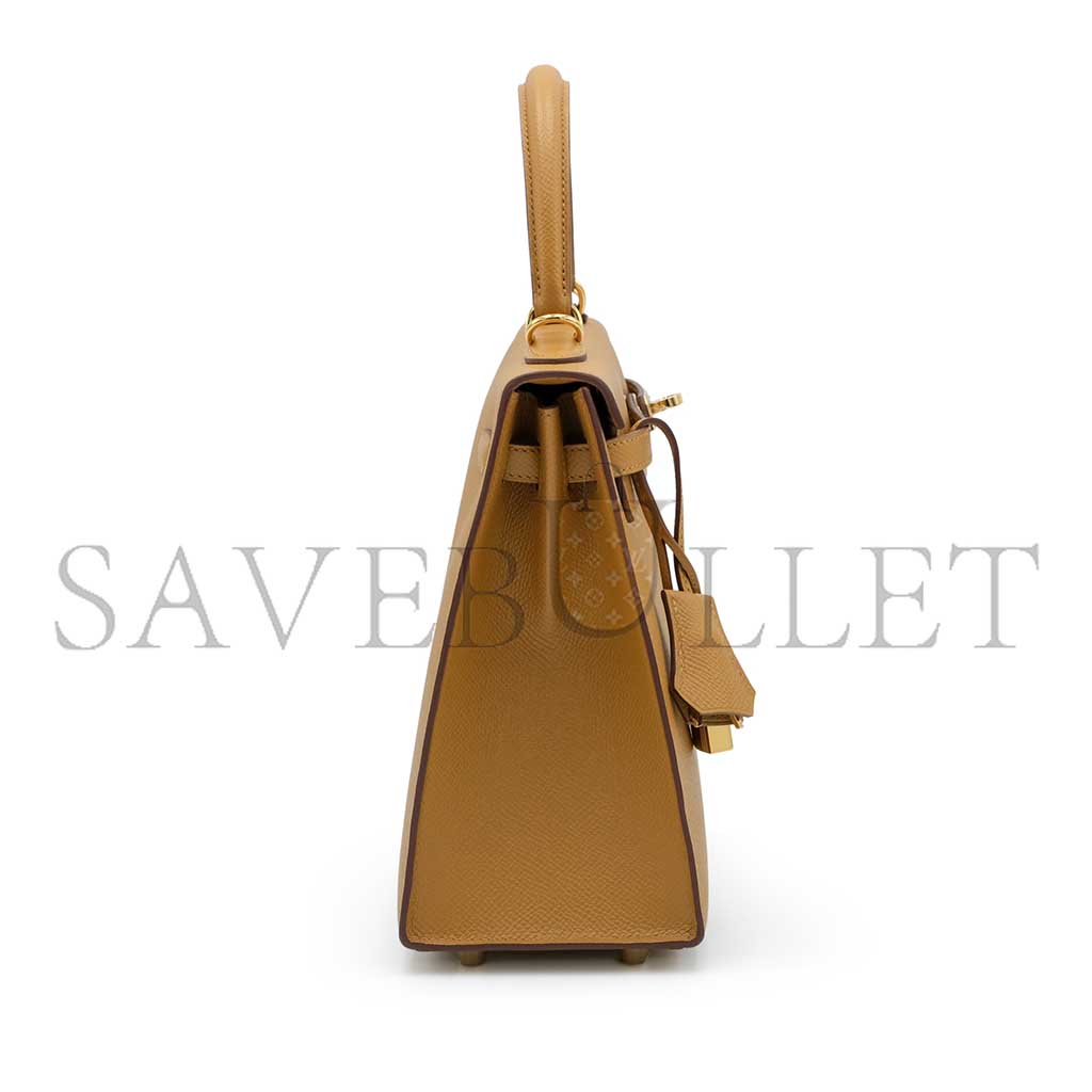 HERMÈS SESAME EPSOM KELLY 25 SELLIER GOLD HARDWARE (25*17*7cm)