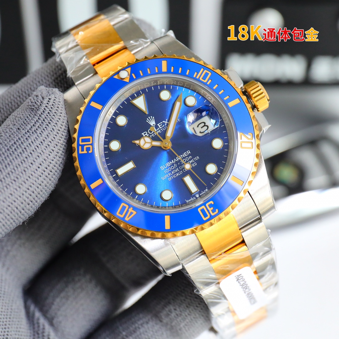 TOP ROLEX ROLEX Submariner RW3 Gold Watch 41mm - 2 Colors