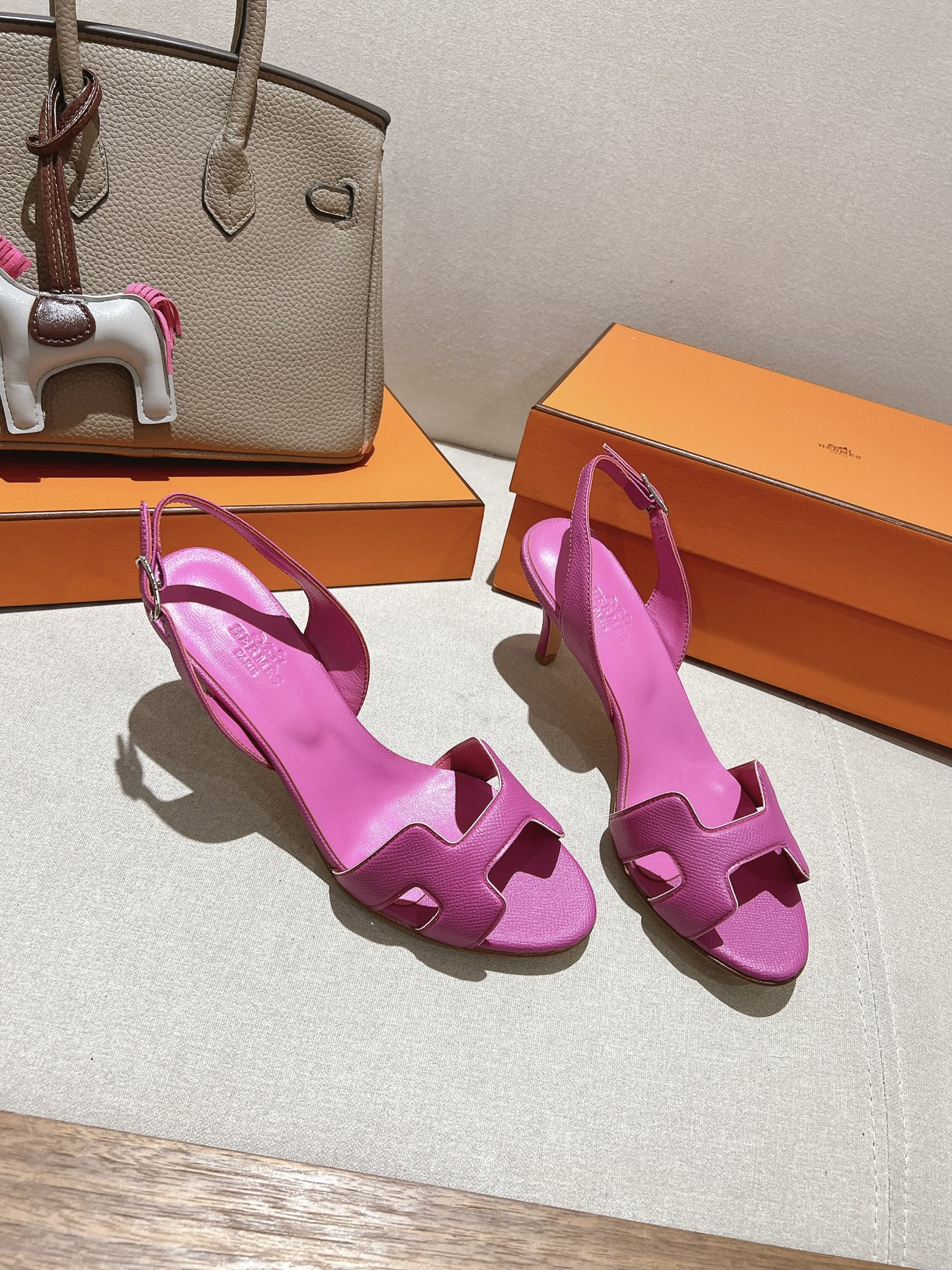 TOP HERMES High Heels Sandals 9 cm - Pink
