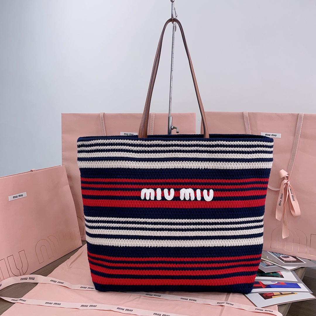 TOP Miu Miu Woven Tote Bag 40X34X16CM