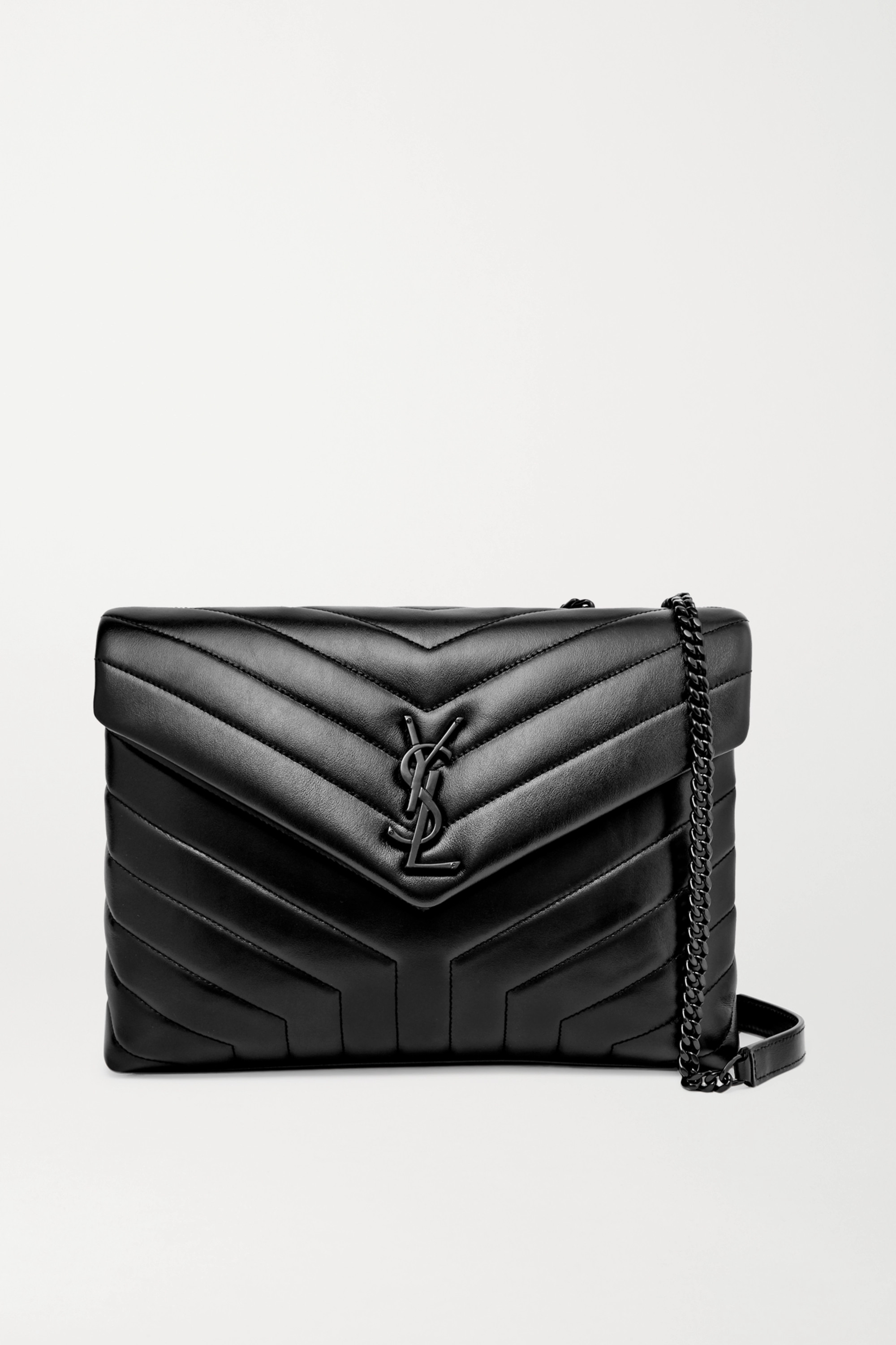 SAINT LAURENT Loulou medium quilted leather shoulder bag black