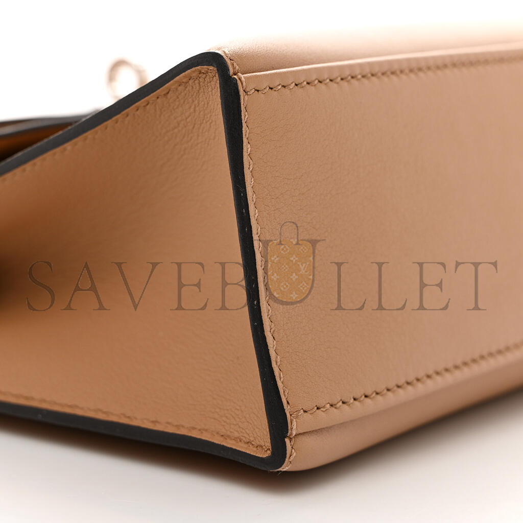 HERMÈS KELLY POCHETTE CHAI SWIFT PALLADIUM HARDWARE (22*14*7cm)
