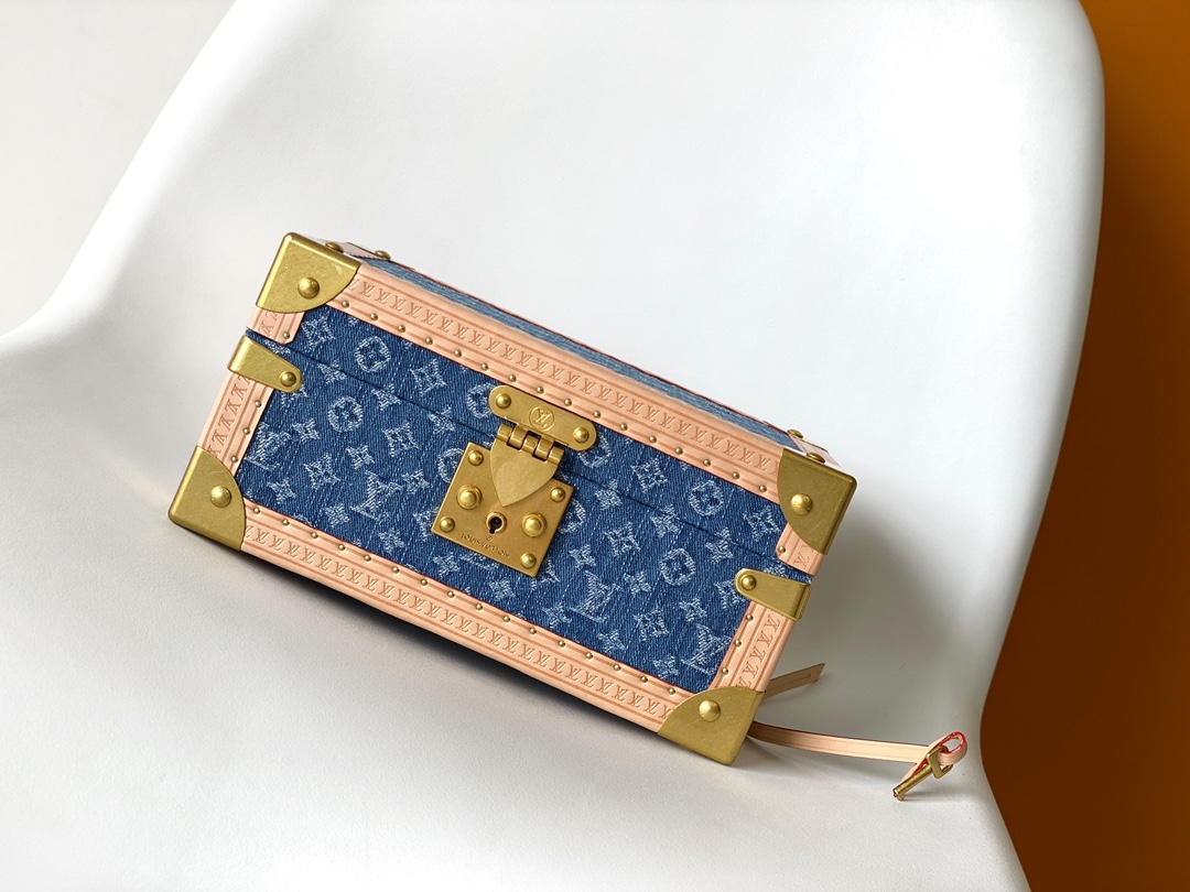 TOP Louis Vuitton LV Nicolas Ghesquière Box Leather 25*13.5*17.5cm - Denim