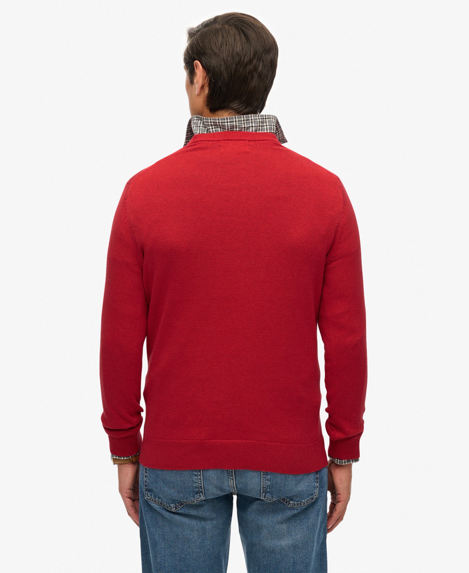 Essentials Cotton Jumper | Crimson Red Marle