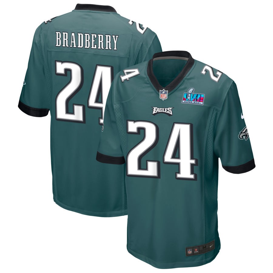 James Bradberry Philadelphia Eagles  Super Bowl LVII Game Jersey - Midnight Green