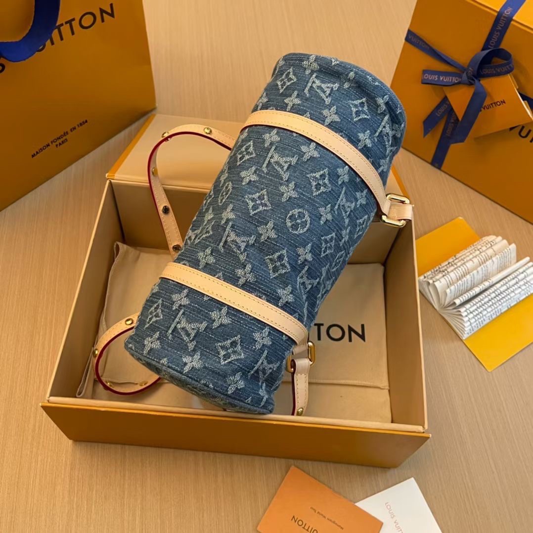 Louis Vuitton LV PAPILLON Denim Handbag(Replica)