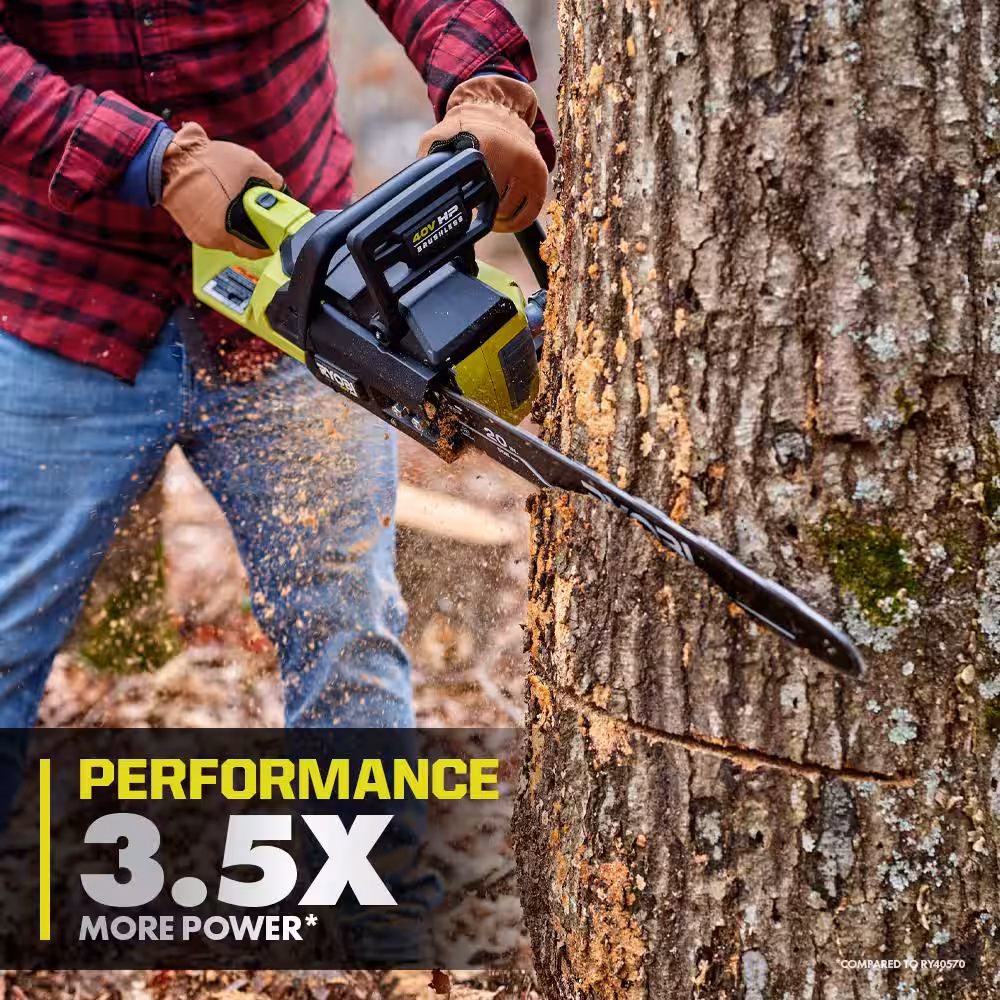40V HP Brushless 20 in. Battery Chainsaw with 8.0 Ah Battery and Rapid Charger