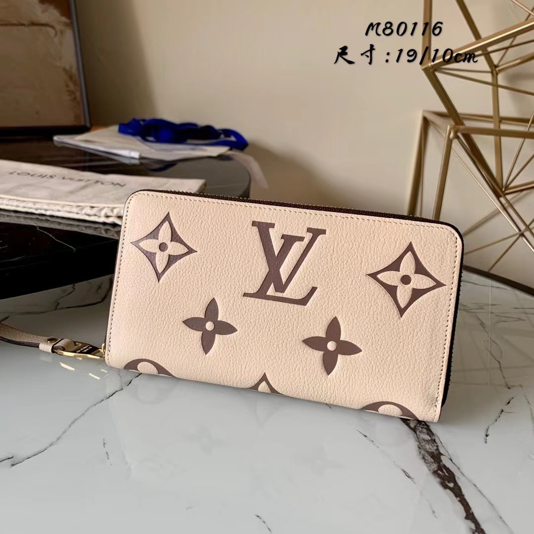 TOP Louis Vuitton LV LV Zippy Wallet Empreinte Crafty 2 Tones - Cream