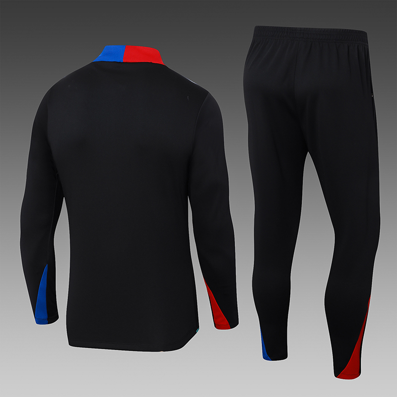 2024-25  Barcelona Black Football Half Pull Training Suit